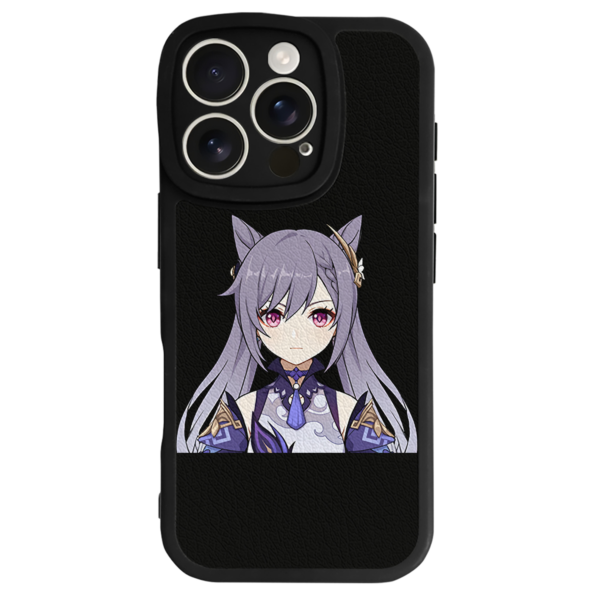 げんし神 刻晴 こくせい genshin Kokusei 【iPhone 16シリーズ対応】シリコンスマホケース（レザー調） 材質：シリコン